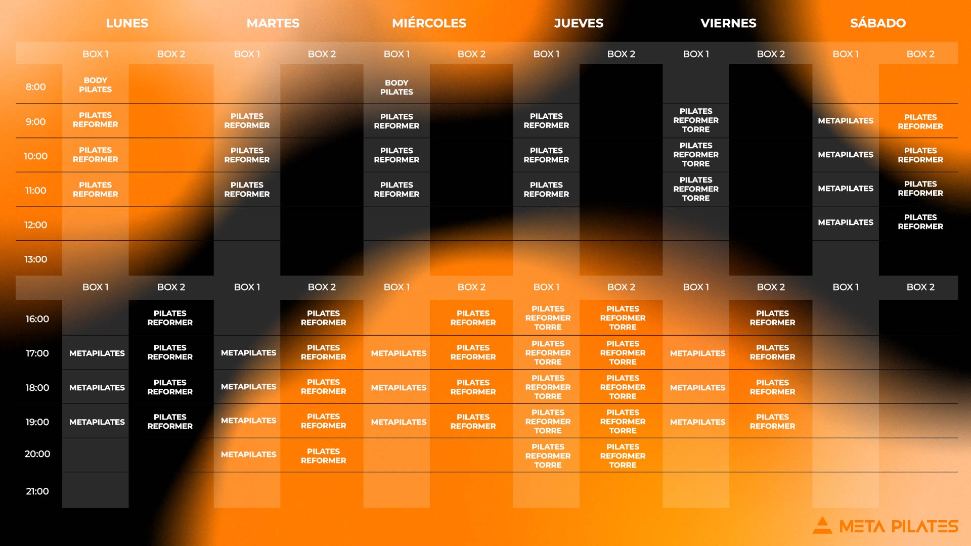 HORARIO META PILATES MAJADAHONDA